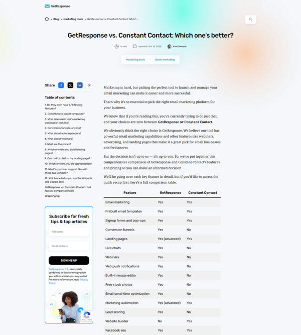 GetRewsponse vs. Constant Contact _ GetResponse Inc.