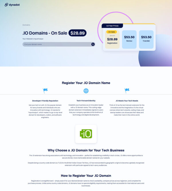 .IO domains sale _ Dynadot