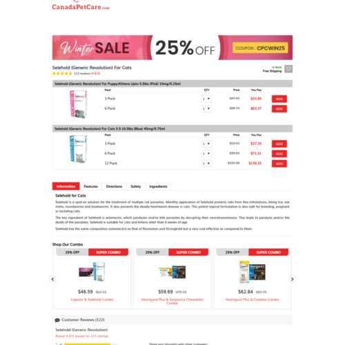 Selehold generic Revolution for cats _ Canada Pet Care