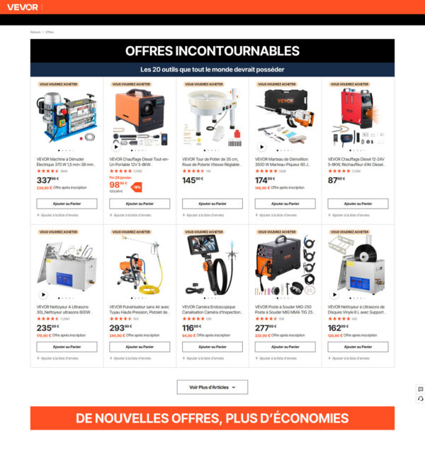 achetez maintenant et obtenez _ French Vevor