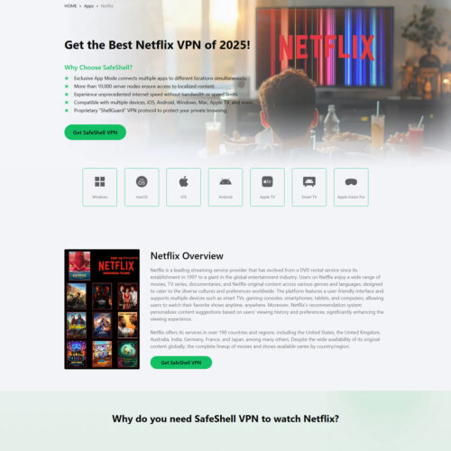 best Netflix VPN _ SafeShell VPN