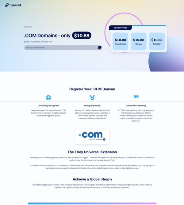 com domain for .88 _ Dynadot