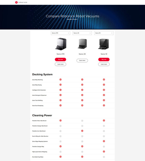 compare Roborock robot vacuums _ Roborock