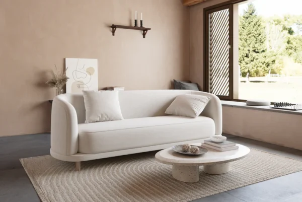 Cora Velvet Curved 3-Seater Couch Sofa / Lounge Chair by Acanva