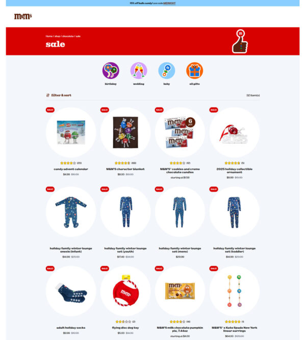 end of the year sale _ M & M’s