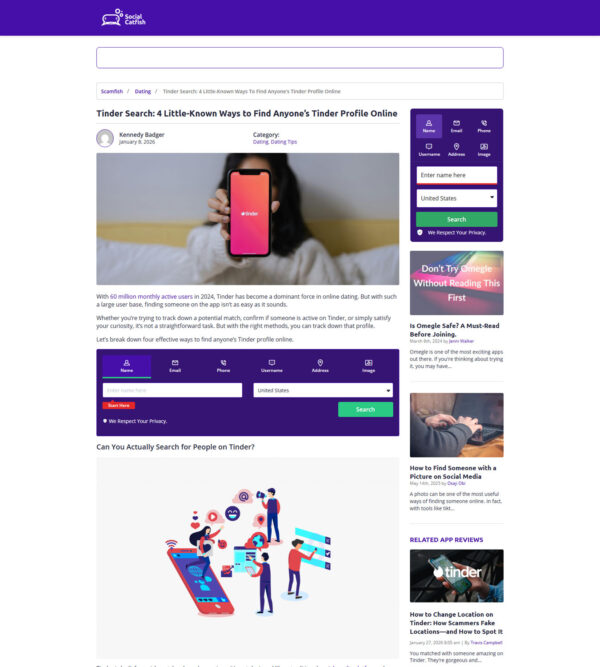 find anyone’s Tinder profile online _ Social Catfish
