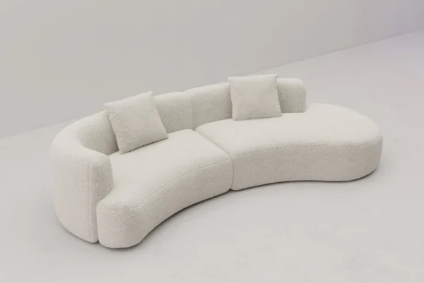 Formia Boucle Curved 2-Piece Chaise Sectional Sofa by Acanva