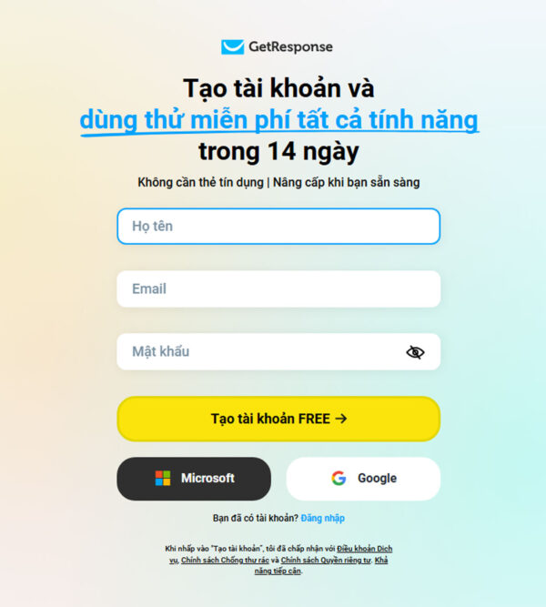 free trial - Vietnam version _ GetResponse Inc.
