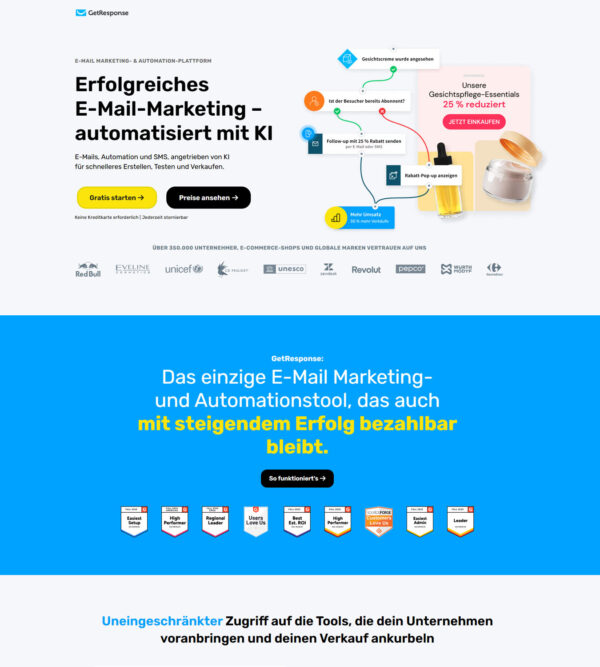 home page – German version _ GetResponse Inc.