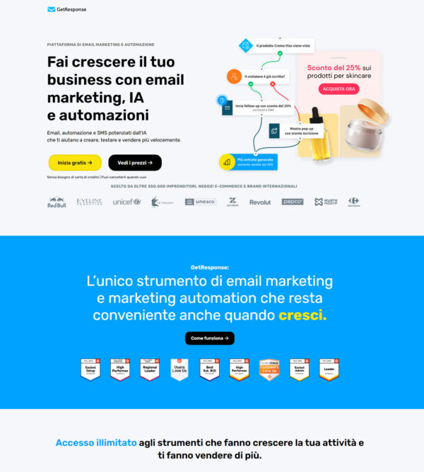 home page – Italian version _ GetResponse Inc.
