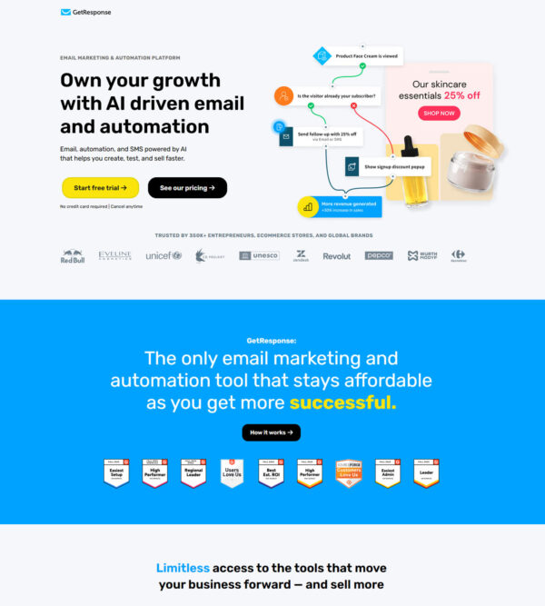 home page – Swedish version _ GetResponse Inc.