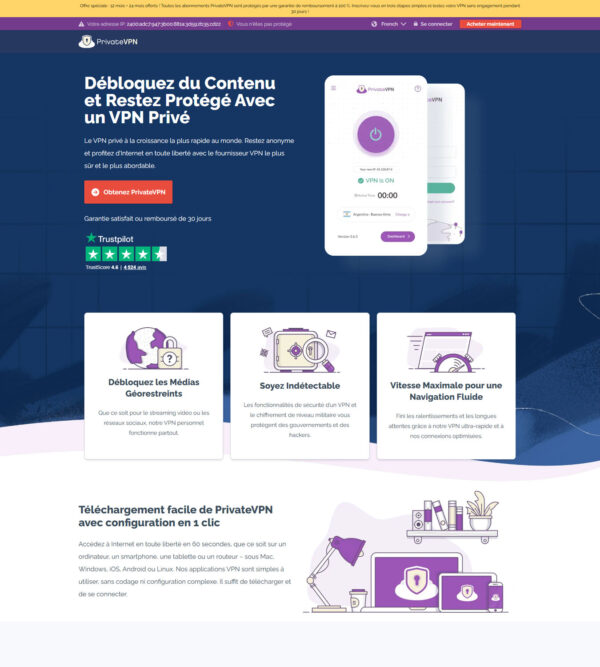 homepage FR _ PrivateVPN