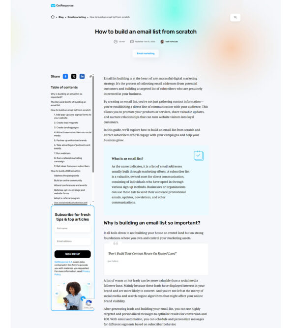 how to build email list _ GetResponse Inc.