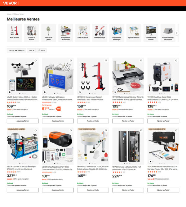 meilleures ventes _ French Vevor
