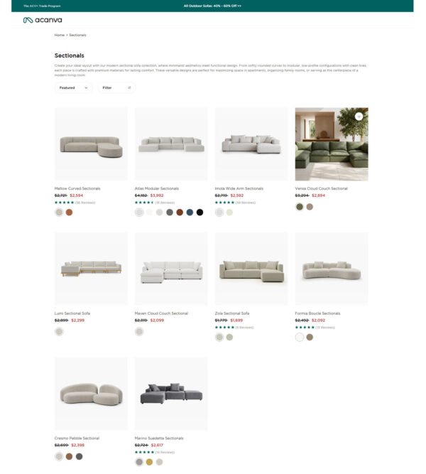 modern sectional sofas _ Acanva