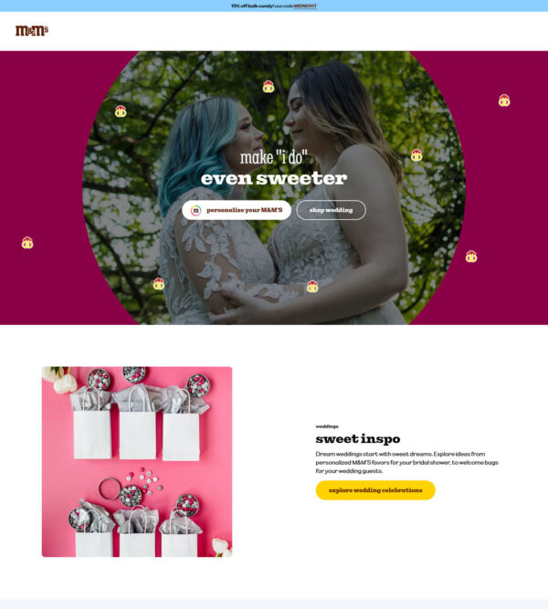 personalized weddings _ M & M’s