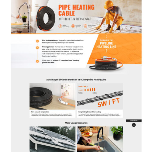 pipe heating cable _ Vevor