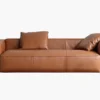 Pomona 3-Seater Brown Leather Sofa _ Acanva