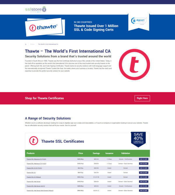 thawte _ SSL Store thawte _ SSL Store