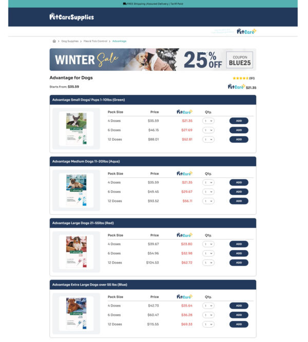 winter on Advantage for dogs _ Pet Care Supplies winter on Advantage for dogs _ Pet Care Supplies