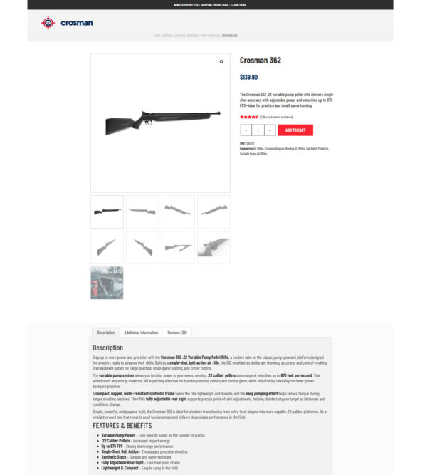10% off 362 air rifle _ crosman