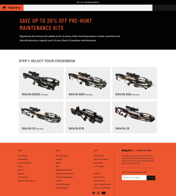 20% off pre hunt maintenance kit _ Ravin Crossbows