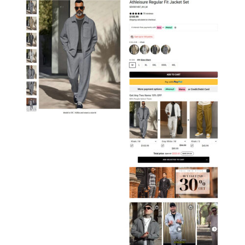 50% off athleisure fit jacket set _ Coofandy