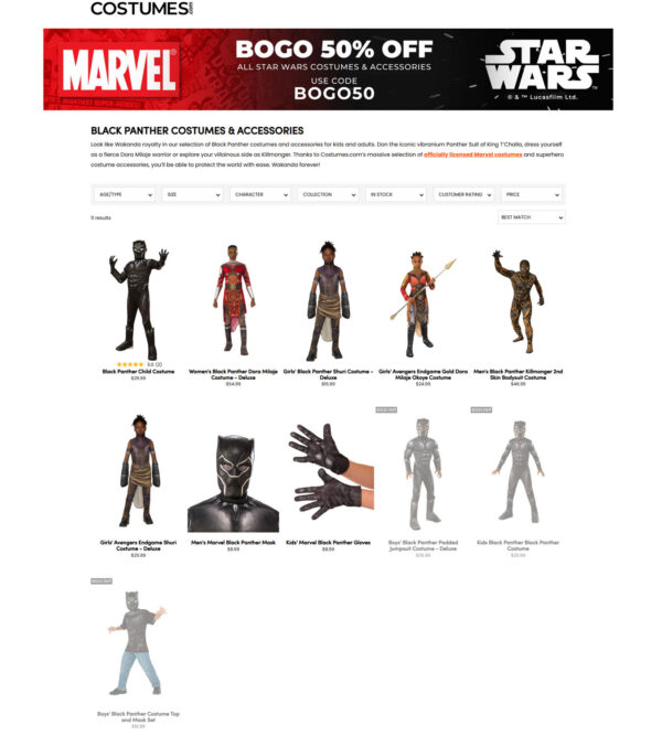 Black Panther costumes & accessories _ Costumes