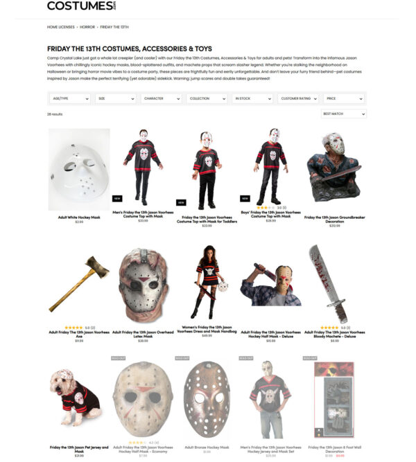 Friday the 13th costumes, accessories & toys _ Costumes