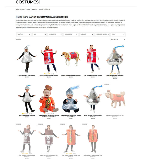 Hershey’s candy costumes & accessories _ Costumes