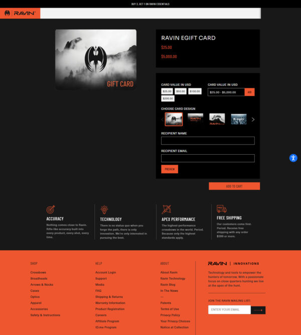 Ravin gift card _ Ravin Crossbows