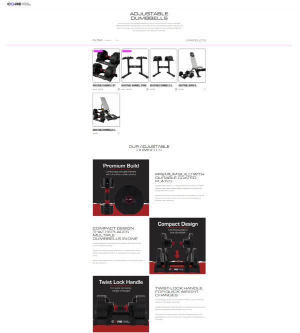 adjustable dumbbells _ Core Home Fitness