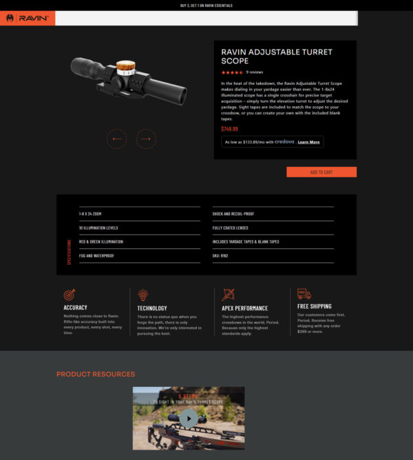 adjustable turret scope _ Ravin Crossbows