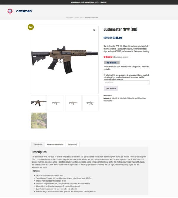 bushmaster MPW – BB air rifle _ crosman