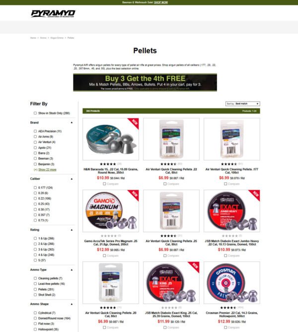 buy 3 get 4 mix and match pellets _ Pyramyd Air