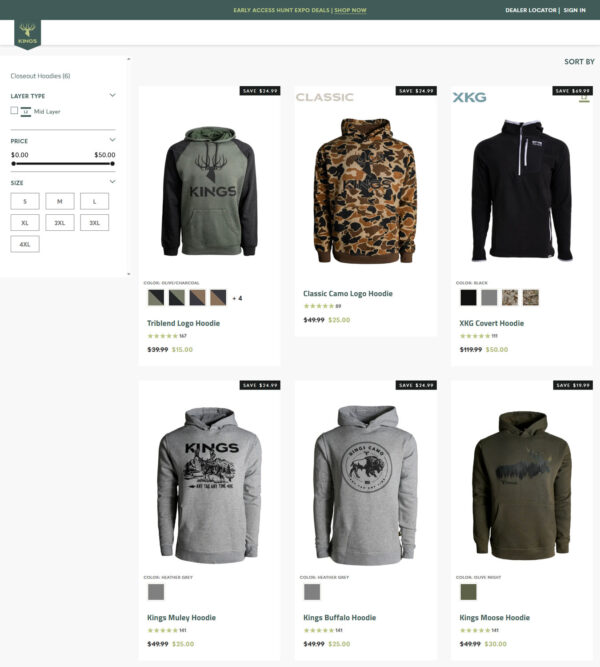 closeout hoodies_ Kings Camo