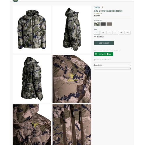 down transition jacket _ Kings Camo