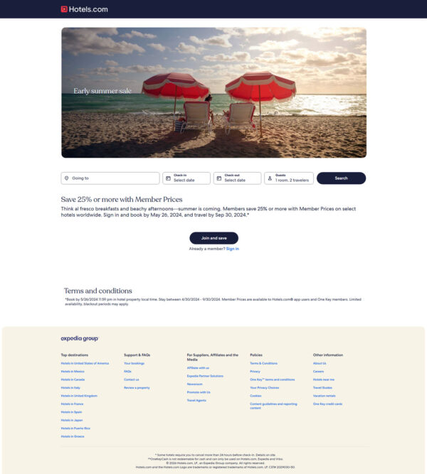 early summer sale _ Hotels.com