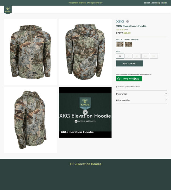 elevation hoodie _ Kings Camo