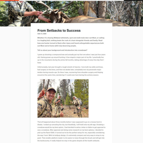 from setback to success _ Ravin Crossbows