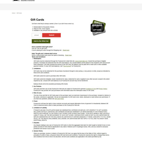 gift cards _ Pyramyd Air