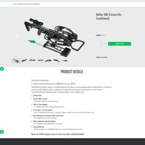 hellion 400 factory reconditioned _ Center Point Archery