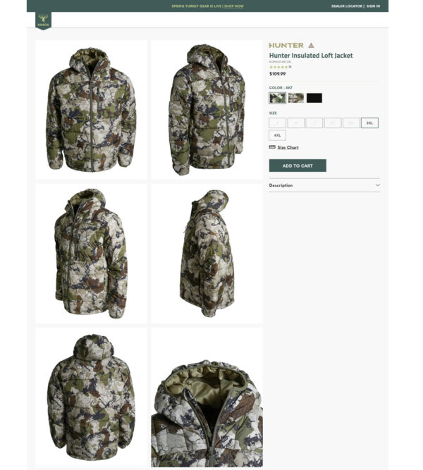 hunter insulated soft jacket _ Kings Camo