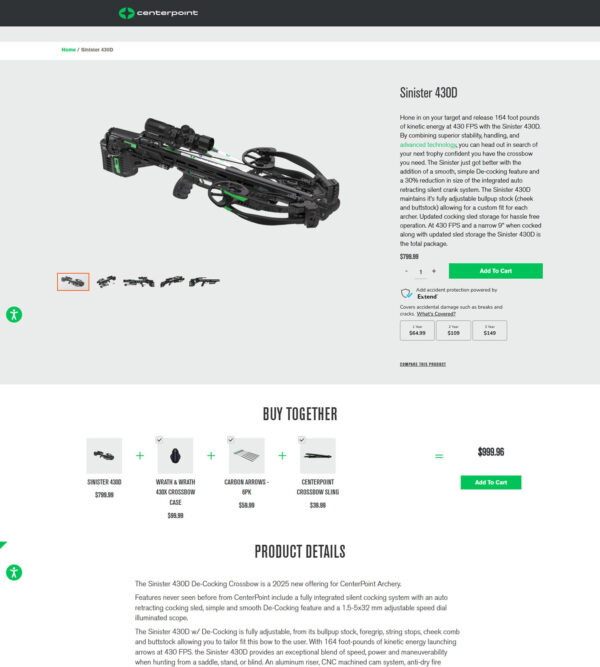 new sinister 430D _ Center Point Archery