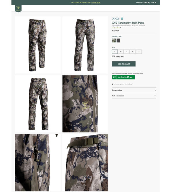 paramount rain pant _ Kings Camo