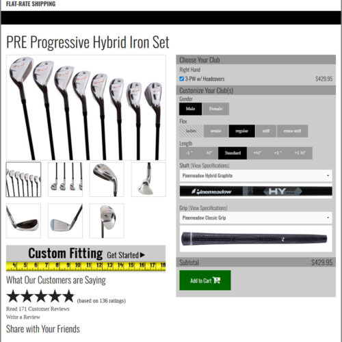 pre progressive hybrid iron set _ Pine Meadow Golf