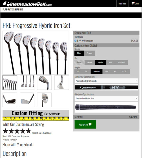 pre progressive hybrid iron set _ Pine Meadow Golf