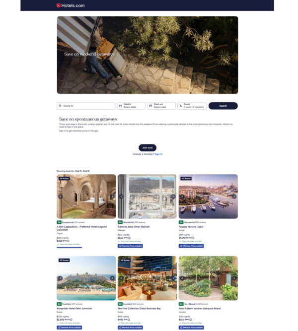 save on weekend getaways _ Hotels.com