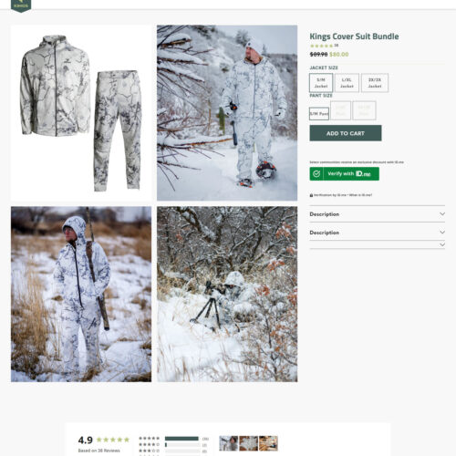 snow cover suit bundle_ Kings Camo snow cover suit bundle_ Kings Camo
