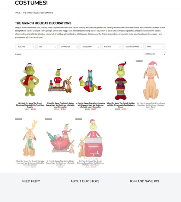 the Grinch holiday decorations _ Costumes